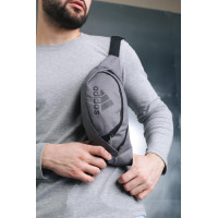 Бананка adidas сіра, чорне лого