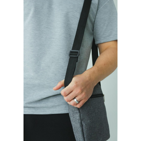 Барсетка світло-сірий меланж Nike (біле лого)