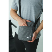 Барсетка світло-сірий меланж Nike (біле лого)