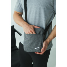 Барсетка світло-сірий меланж Nike (біле лого)