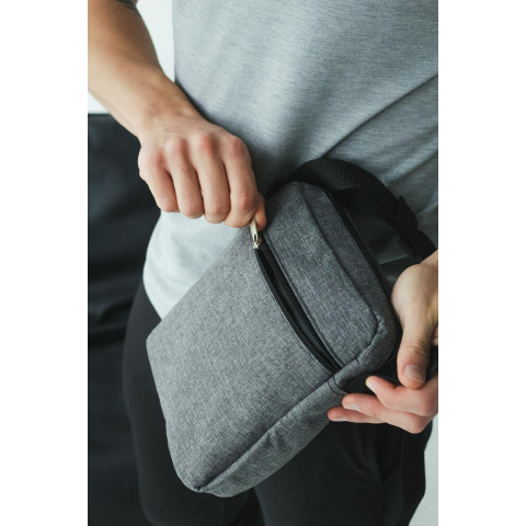 Барсетка світло-сірий меланж Nike (біле лого)