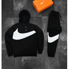 Костюм NIKE BIG SWOSH BLACK (Худі+Штани)