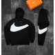 Костюм NIKE BIG SWOSH BLACK (Худі+Штани)