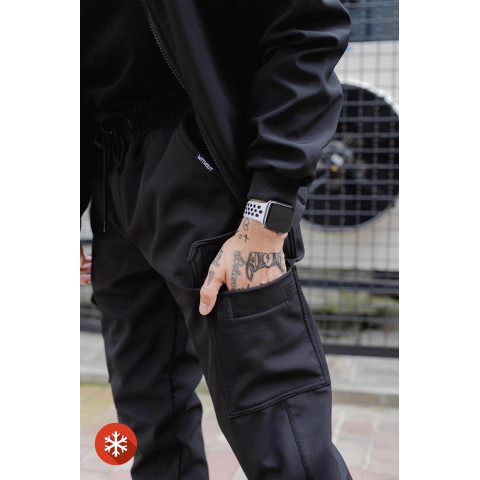 Утеплені Штани Карго Without Reflective Softshell Black Man