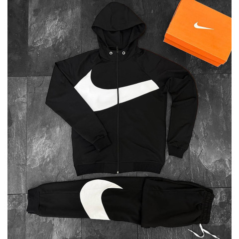 Костюм NIKE BIG SWOSH BLACK (Зіпер+Штани)