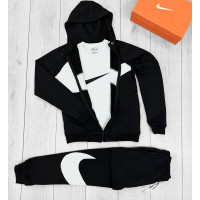 Костюм NIKE BIG SWOSH BLACK (Зіпер+Штани)