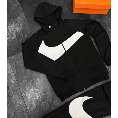 Костюм NIKE BIG SWOSH BLACK (Зіпер+Штани)