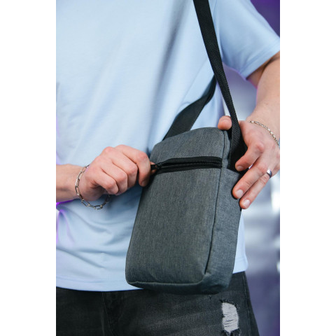 Барсетка Adidas темно-сірий меланж (чорн. лого) var2