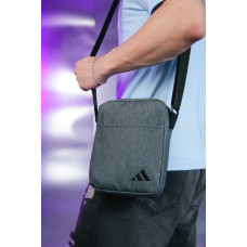 Барсетка Adidas темно-сірий меланж (чорн. лого) var2