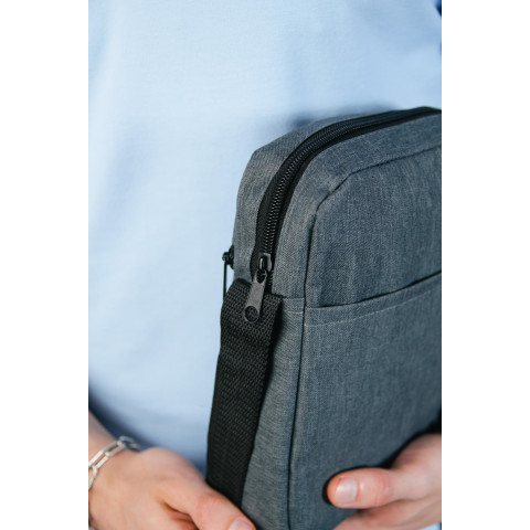 Барсетка Adidas темно-сірий меланж (чорн. лого) var2