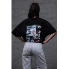 Жіноча Оверсайз Футболка З Принтом Without Rick and Morty Black