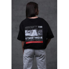 Жіноча Оверсайз Футболка З Принтом Without Streetwear Black