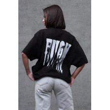 Жіноча Оверсайз Футболка З Принтом Without Fight Black