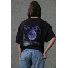 Жіноча Оверсайз Футболка З Принтом Without Moon Black