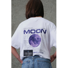 Жіноча Оверсайз Футболка З Принтом Without Moon White