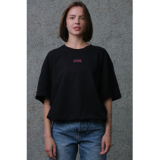Жіноча Оверсайз Футболка З Принтом Without Pink 1702 Black