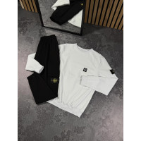 Костюм Stone Island білий (Світшот+штани)