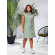 Льняна сукня з поясом, арт 357, шавлія