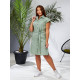 Льняна сукня з поясом, арт 357, шавлія