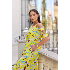 Жіноча сукня з відкритими плечима, арт.351, жовтий