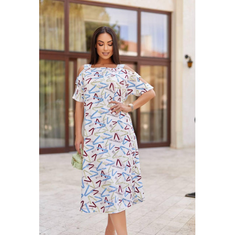 Жіноча сукня з відкритими плечима, арт.351, білий