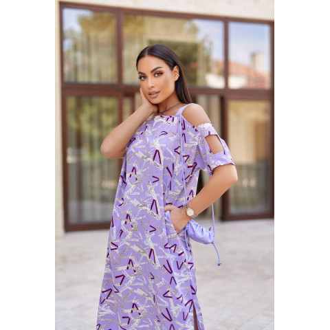 Жіноча сукня з відкритими плечима, арт.351, бузок