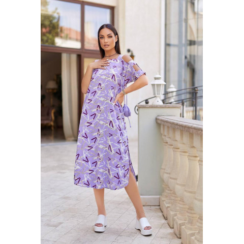 Жіноча сукня з відкритими плечима, арт.351, бузок