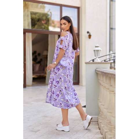 Жіноча сукня з відкритими плечима, арт.351, бузок