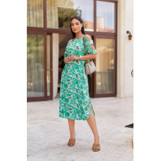 Жіноча сукня з відкритими плечима, арт.351, зелений