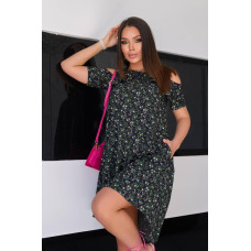 Сукня 785 квітка чорний