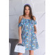 Сукня з відкритими плечами, арт. 102, блакитна квітка