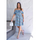 Сукня з відкритими плечами, арт. 102, блакитна квітка