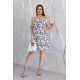 Сукня 102 прінт білий з сірим