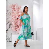 Сукня з відкритими плечами, арт. 555, бірюза