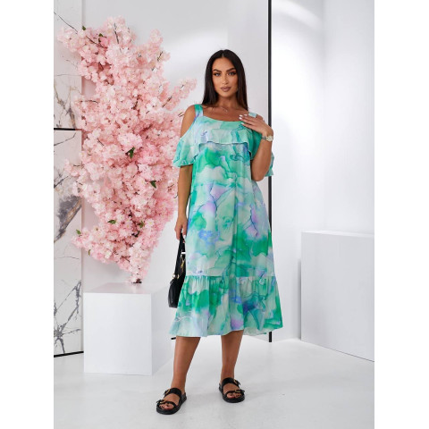 Сукня з відкритими плечами, арт. 555, бірюза