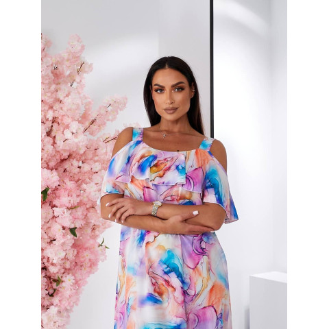 Сукня з відкритими плечами, арт. 555, рожевий