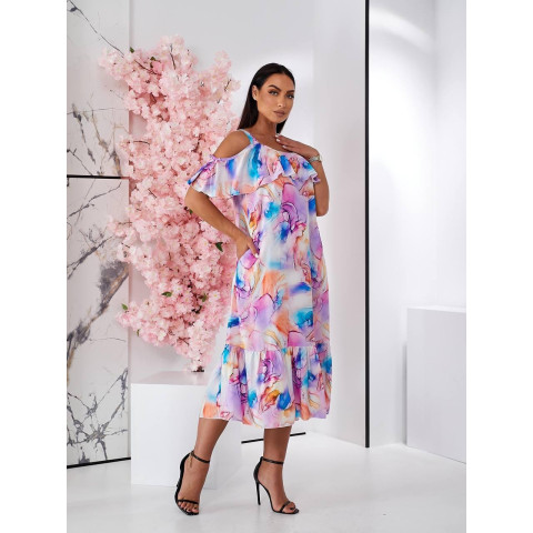 Сукня з відкритими плечами, арт. 555, рожевий