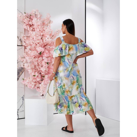 Сукня з відкритими плечами, арт. 555, оливка