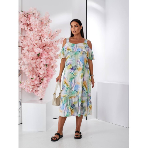 Сукня з відкритими плечами, арт. 555, оливка