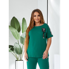 Зручний брючний костюм, арт. 401, зелений