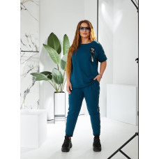 Зручний брючний костюм, арт. 401, аква