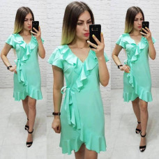 Плаття на запах з поясом, арт.115, бірюза