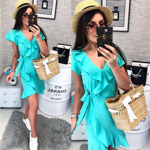 Плаття на запах з поясом, арт.115, голубий