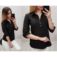 Блуза з ґудзиками на груді,арт. 828, чорний