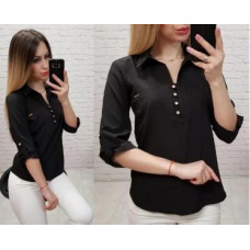 Блуза з ґудзиками на груді,арт. 828, чорний