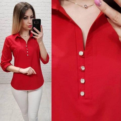 Блуза з ґудзиками на груді,арт. 828, червоний