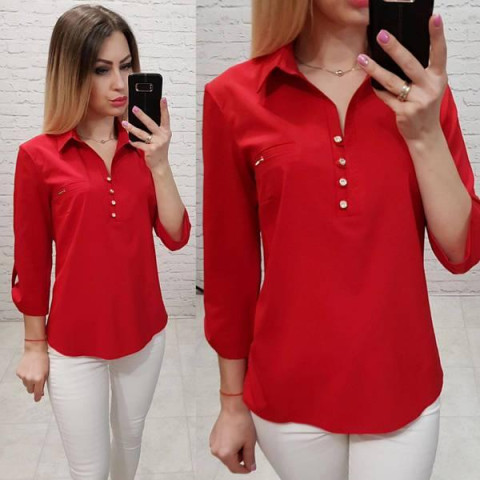Блуза з ґудзиками на груді,арт. 828, червоний