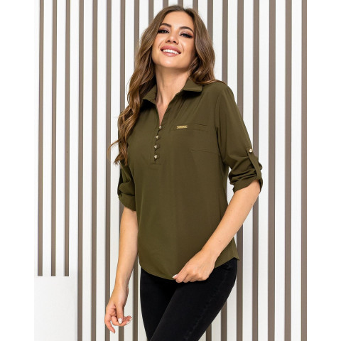 Блуза з ґудзиками на груді,арт. 828, хакі