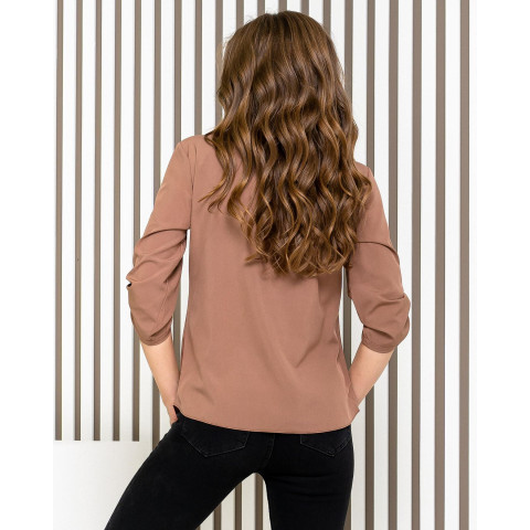 Блуза з ґудзиками на груді,арт. 828, кава