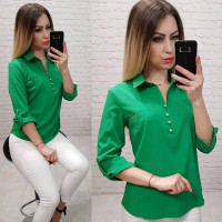 Блуза з ґудзиками на груді,арт. 828, зелений